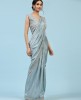 Premium Silk Sattin Hand Embroidery & Sequince Work Readywear Saree With Designer Blouse